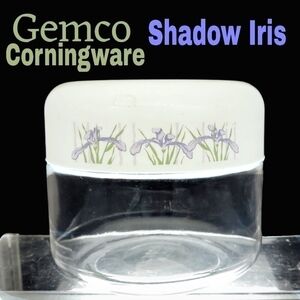 Vintage gemco/ corningware "shadow iris" storage canister jar